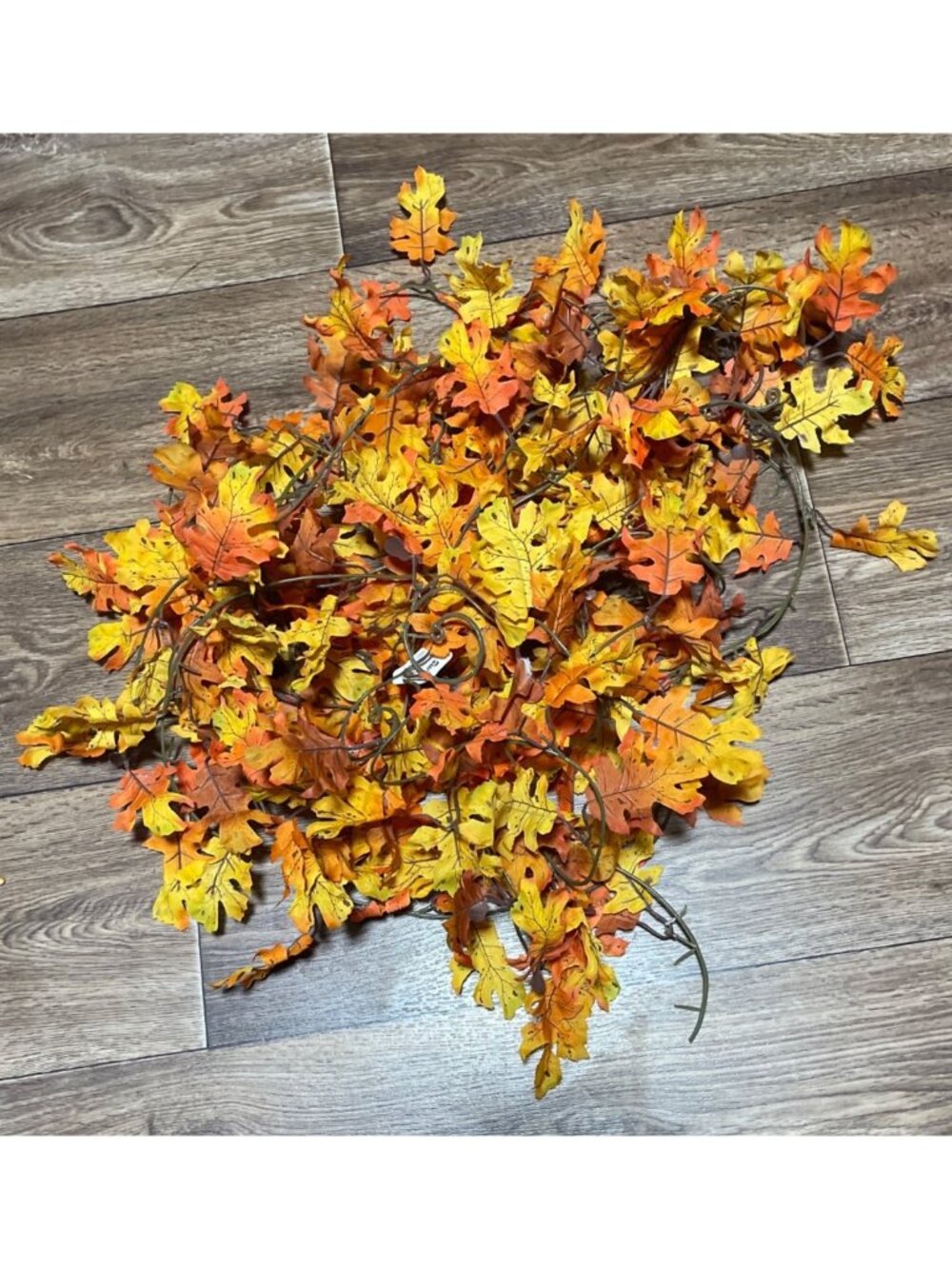 Artificial Fall Oak Leaf Garland Decor For Autumn Decorations Orange & Yellow Le